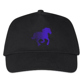 PFERD. FOHLEN. STUTE. TIER. TIERE. NATUR. - Kinder Basecap - Schwarz - Vorne
