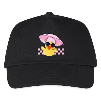 Quietscheente Sommer Gummiente Rubber Duck Enten - Kinder Basecap - Schwarz - Vorne