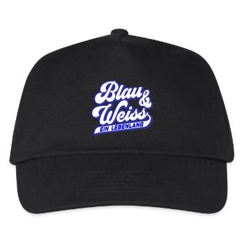 Blau & Weiss ein Lebenlang | Farben änderbar - Kinder Basecap - Schwarz - Vorne