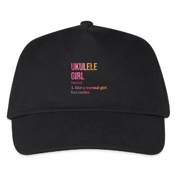 Ukulele - Kinder Basecap - Schwarz - Vorne