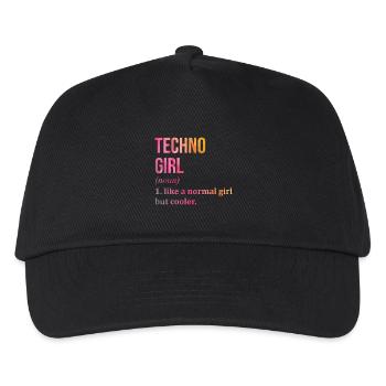 Techno - Kinder Basecap - Schwarz - Vorne