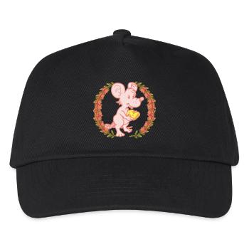 Maus Geburtstagsgeschenk Käse Rosen Gratulieren - Kinder Basecap - Schwarz - Vorne