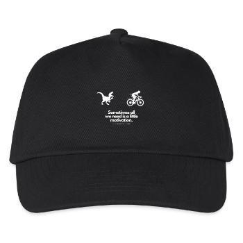 Extra Portion Motivation für Fahrradfahrerin T-Rex - Kinder Basecap - Schwarz - Vorne