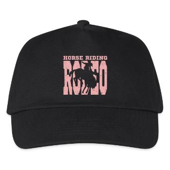 Interessantes Rodeo Motiv - Kinder Basecap - Schwarz - Vorne