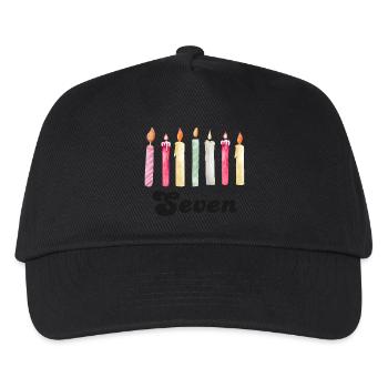7e anniversaire bougie - Casquette de baseball Enfant - noir - Devant