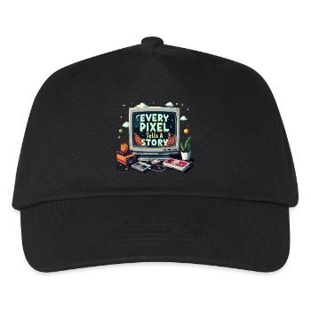 Every Pixel Tells a Story - Retro Gaming - Kinder Basecap - Schwarz - Vorne