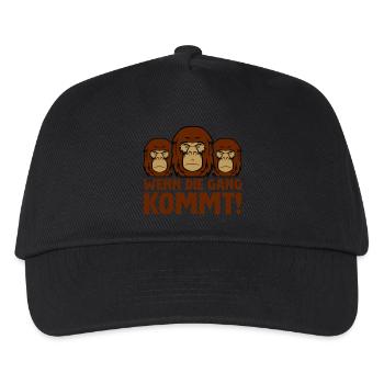 gorilla wenn die gang kommt - Kinder Basecap - Schwarz - Vorne