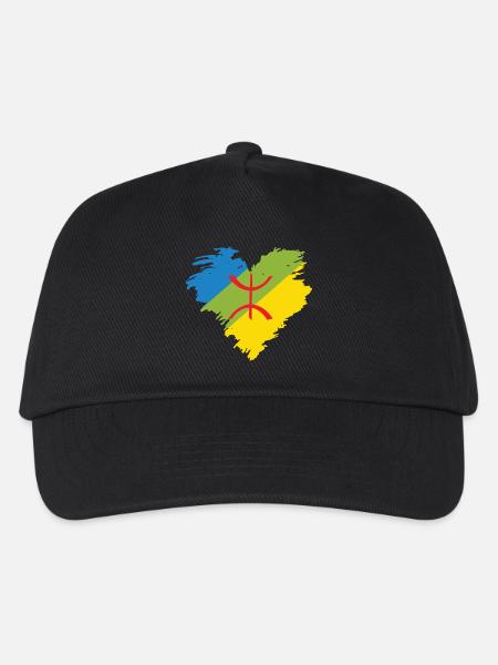 AMAZIGH IN MEINEM HERZEN - ICH BIN EIN ECHTER KABYL - Kinder Basecap - Schwarz