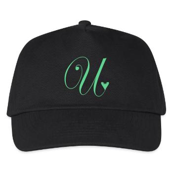 Monogram U Heart Vine - Kids’ Baseball Cap - black - Front
