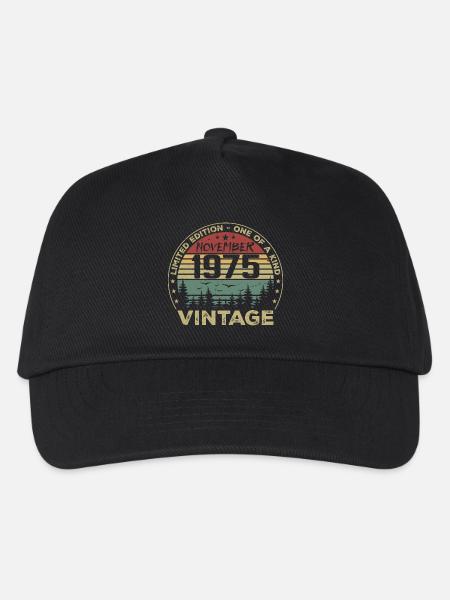 November 1975 Vintage Geschenk - Geboren im November 1975 - Kinder Basecap - Schwarz