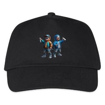 Coole Graffiti-Sprayer - Kinder Basecap - Schwarz - Vorne