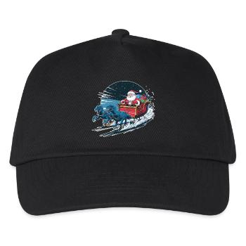 Santa Claus riding a sleigh - Kids’ Baseball Cap - black - Front