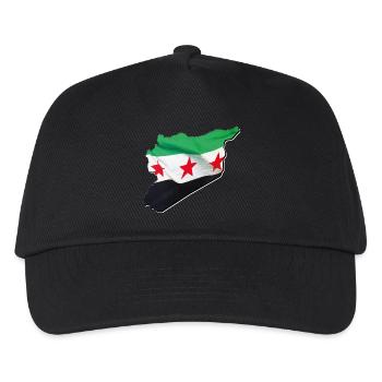 Syrien Flagge in der Syrien Landkarte 2 - Kinder Basecap - Schwarz - Vorne