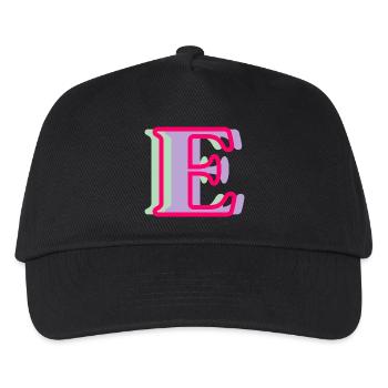 Mehrfarbiger Buchstabe e – originelle Geschenkidee - Kinder Basecap - Schwarz - Vorne