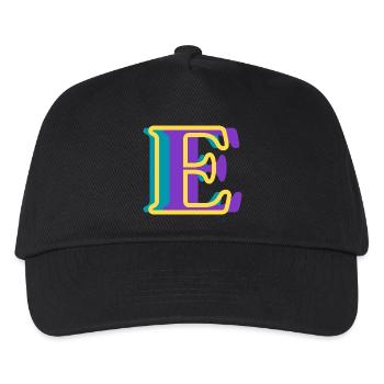 Mehrfarbiger Buchstabe e – originelle Geschenkidee - Kinder Basecap - Schwarz - Vorne