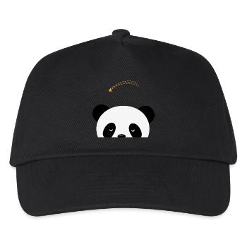 Träumender Panda mit Sternschnuppe - Kinder Basecap - Schwarz - Vorne