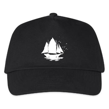 Segelschiff Skizze - Kinder Basecap - Schwarz - Vorne