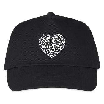 Vegetarisch Vegan Veggie Vegetarier - Kinder Basecap - Schwarz - Vorne