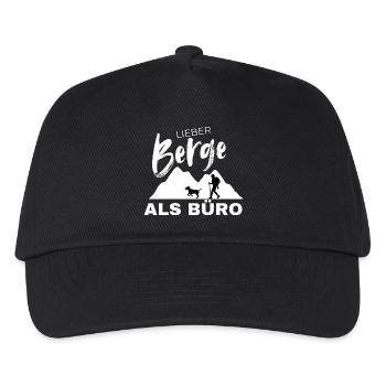 Lieber Berge als Büro - Kinder Basecap - Schwarz - Vorne