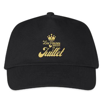 Queens are born in July glitter - Kids’ Baseball Cap - black - Front
