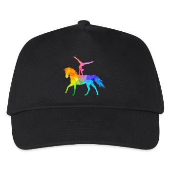 Voltige acrobatie équitation cheval coloré - Casquette de baseball Enfant - noir - Devant