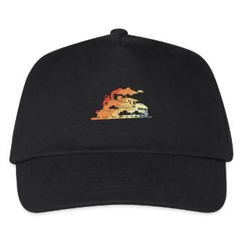 Steam locomotive retro style - Kids’ Baseball Cap - black - Front