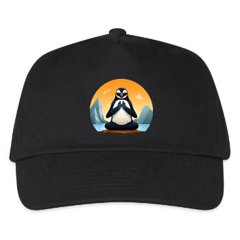 Penguin Yogi - Kids’ Baseball Cap - black - Front