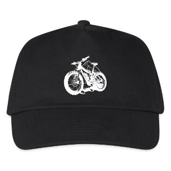Lustiger Fahrradfahrer - Kinder Basecap - Schwarz - Vorne