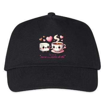 Du bist der Zucker in meiner Tasse Tee, Valentinstag - Kinder Basecap - Schwarz - Vorne