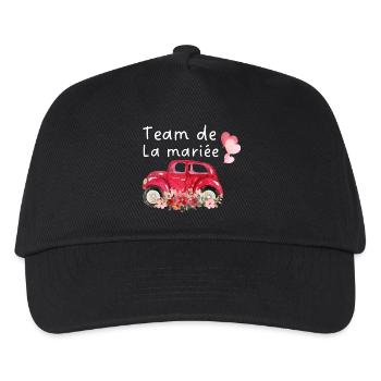 Braut Team Auto Braut Blumen - Kinder Basecap - Schwarz - Vorne