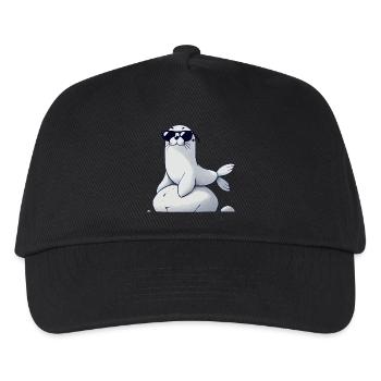 seehund sonnenbrille - Kinder Basecap - Schwarz - Vorne
