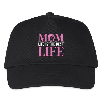 Das Leben der Mutter ist das beste Leben - Kinder Basecap - Schwarz - Vorne