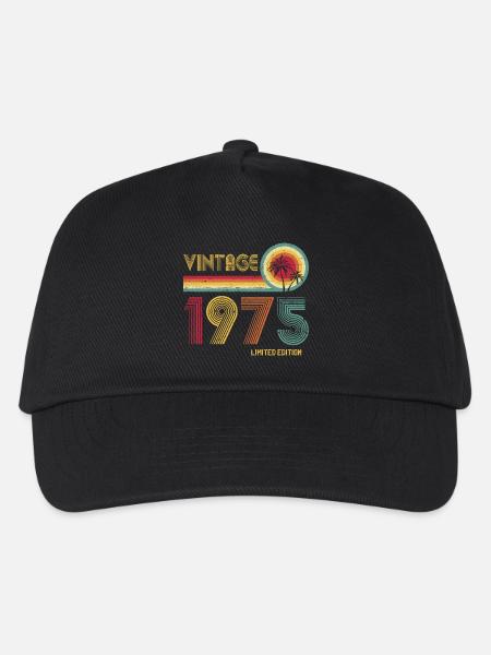 Vintage 1975 Limited Edition – Retro Sunset 50th - Kids’ Baseball Cap - black