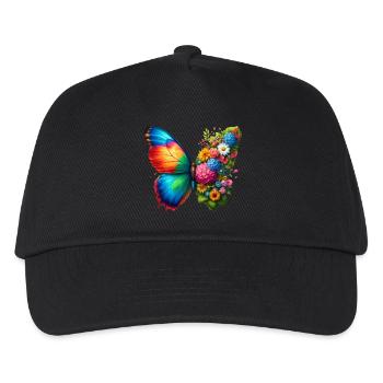 Bunter Schmetterling, von der Natur inspirierte Sommerstimmungen - Kinder Basecap - Schwarz - Vorne