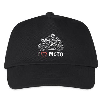 I love Moto - Superbike Motorrad Racing - Kinder Basecap - Schwarz - Vorne