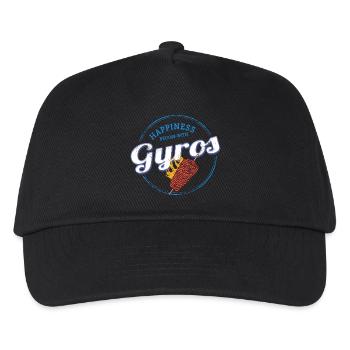 Gyros Restaurant Vintage Griechenland Souvenir - Kinder Basecap - Schwarz - Vorne