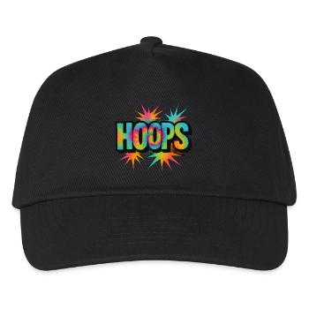 Hoops Basketball Sport Geschenkidee BBall - Kinder Basecap - Schwarz - Vorne
