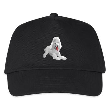 Eleganter Low-Poly-Pudel - Kinder Basecap - Schwarz - Vorne