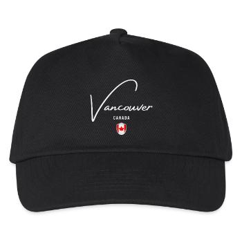 Vancouver, Kanada, minimalistisches, elegantes Design - Kinder Basecap - Schwarz - Vorne