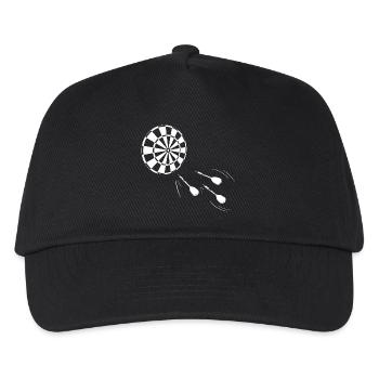 Minimalistische Silhouette von Dartspieler - Kinder Basecap - Schwarz - Vorne