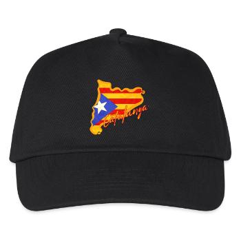 Ich liebe Katalonien, Karte von Katalonien - Kinder Basecap - Schwarz - Vorne