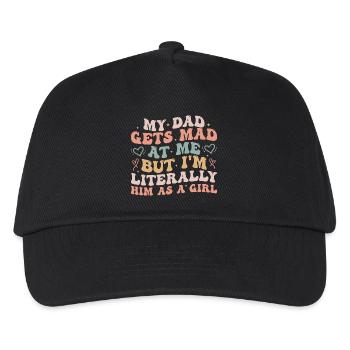 dad gets mad at me but I'm Literally him as a Girl - Casquette de baseball Enfant - noir - Devant