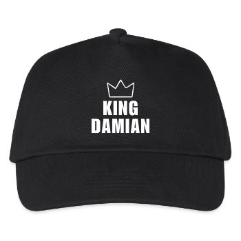 Damian Name mit Buchstabe D - King Crown Shirt - Kinder Basecap - Schwarz - Vorne