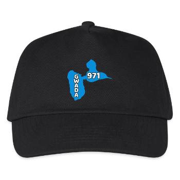 Karte von Guadeloupe 971 - Kinder Basecap - Schwarz - Vorne