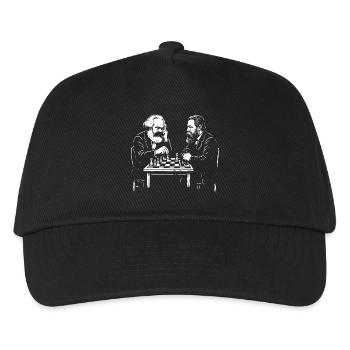 Karl Marx and Friedrich Engles play chess  - Kids’ Baseball Cap - black - Front