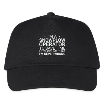 Snowplow Operator Never Wrong Schneepflugfahrer - Kinder Basecap - Schwarz - Vorne
