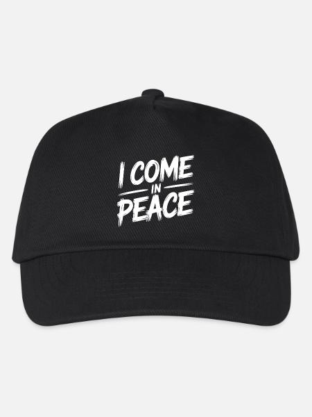 Ich komme in Frieden Ich bin Frieden Lustiges Paar Matching - Kinder Basecap - Schwarz