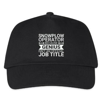 Snowplow Operator Genius Schneepflugfahrer - Kinder Basecap - Schwarz - Vorne