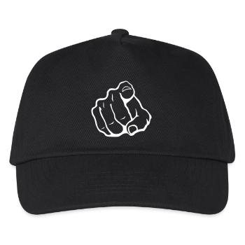 Index Finger Silhouette - Kids’ Baseball Cap - black - Front