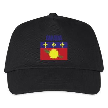GWADA T-Shirt mit Flagge aus Guadeloupe - Kinder Basecap - Schwarz - Vorne
